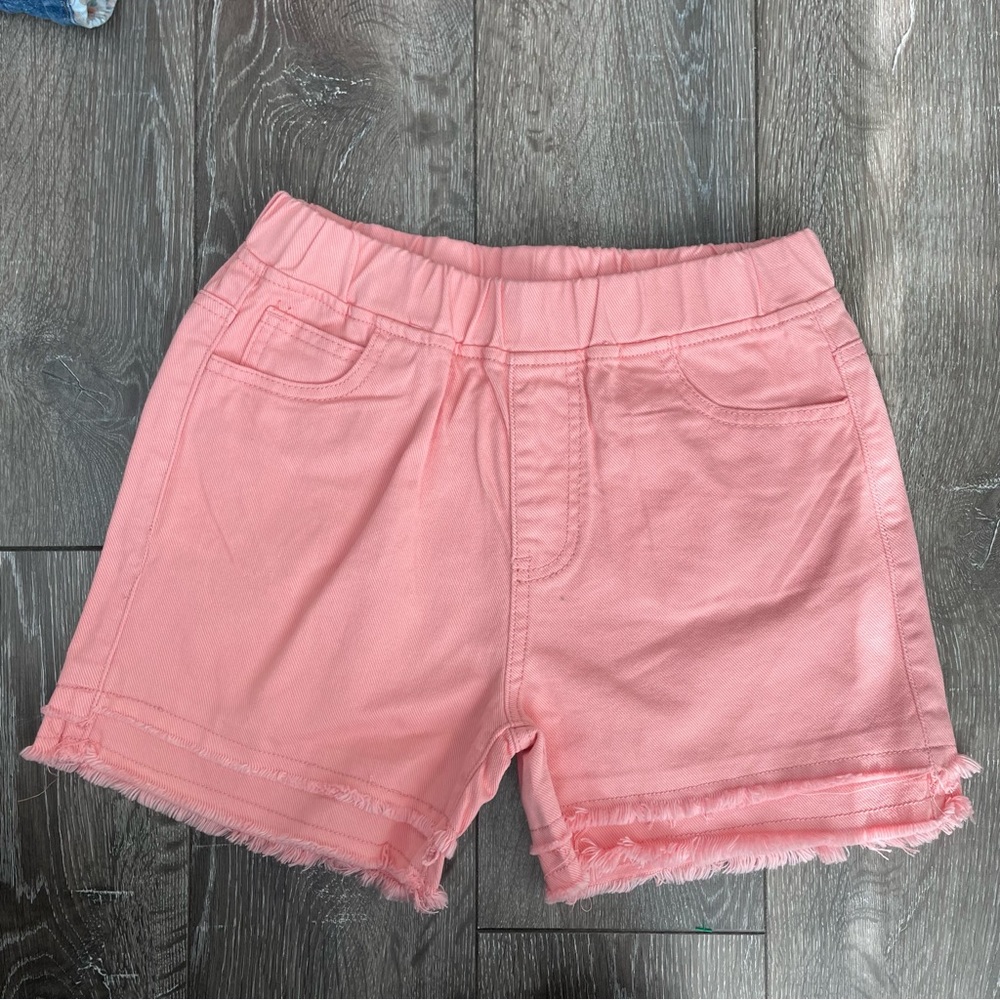 12 pm girls cut off denim shorts raw hem coral size Xl 10/11 NEW